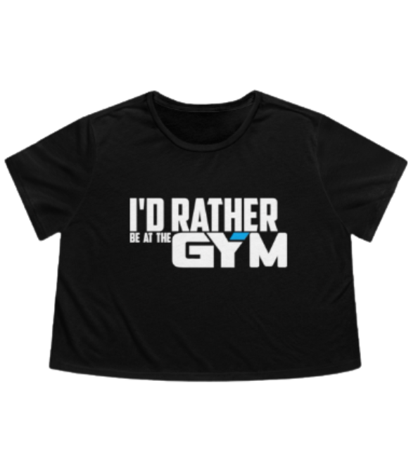 I'D RATHER BE AT THE GYM CROP - BLACK